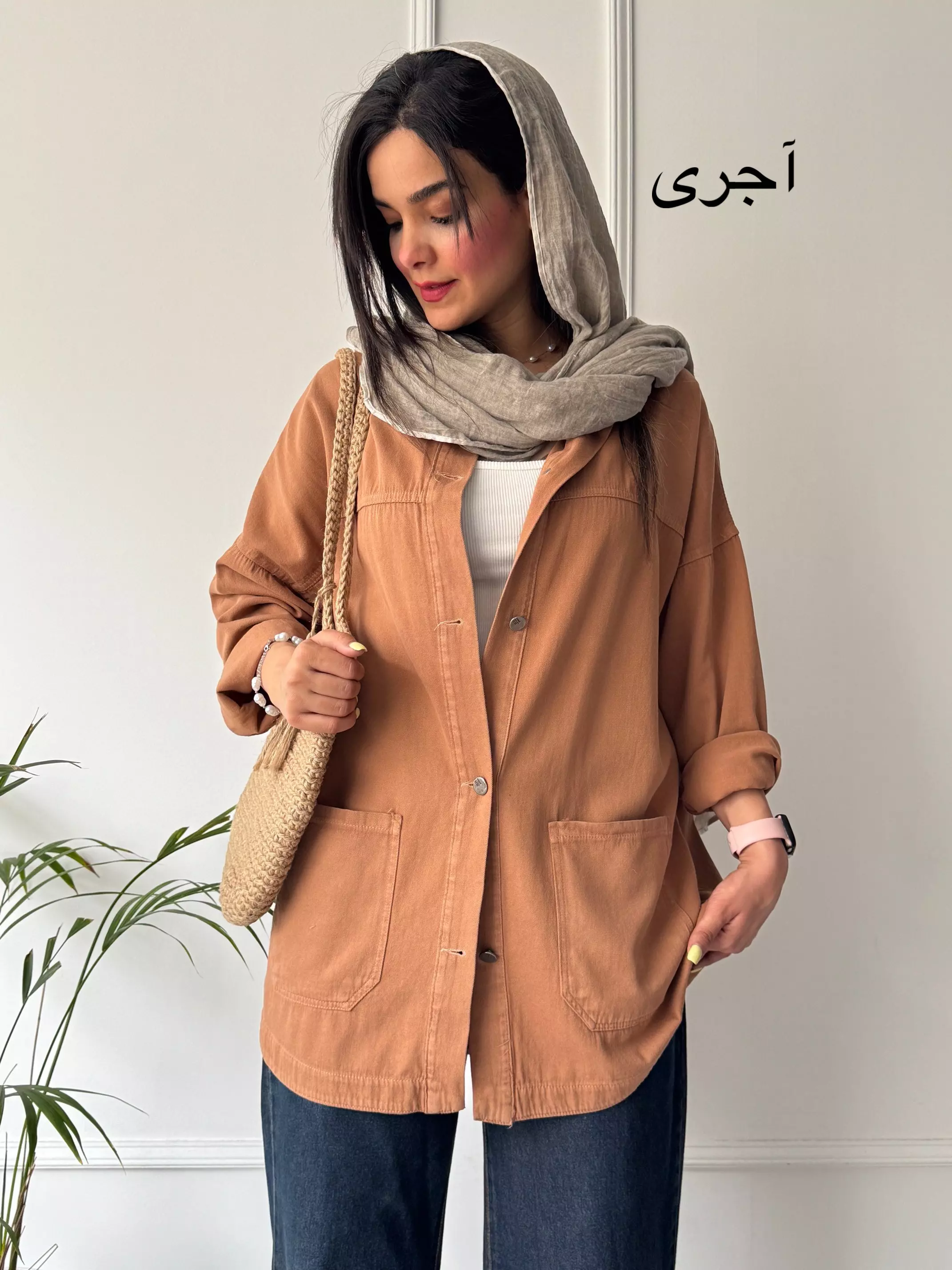 مانتو کتان جیب پایین